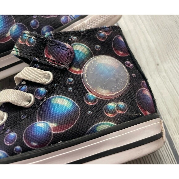 Bubbles Converse All Stars Boy Girl Toddler High Tops Shoes, Size 7 - Picture 2 of 6